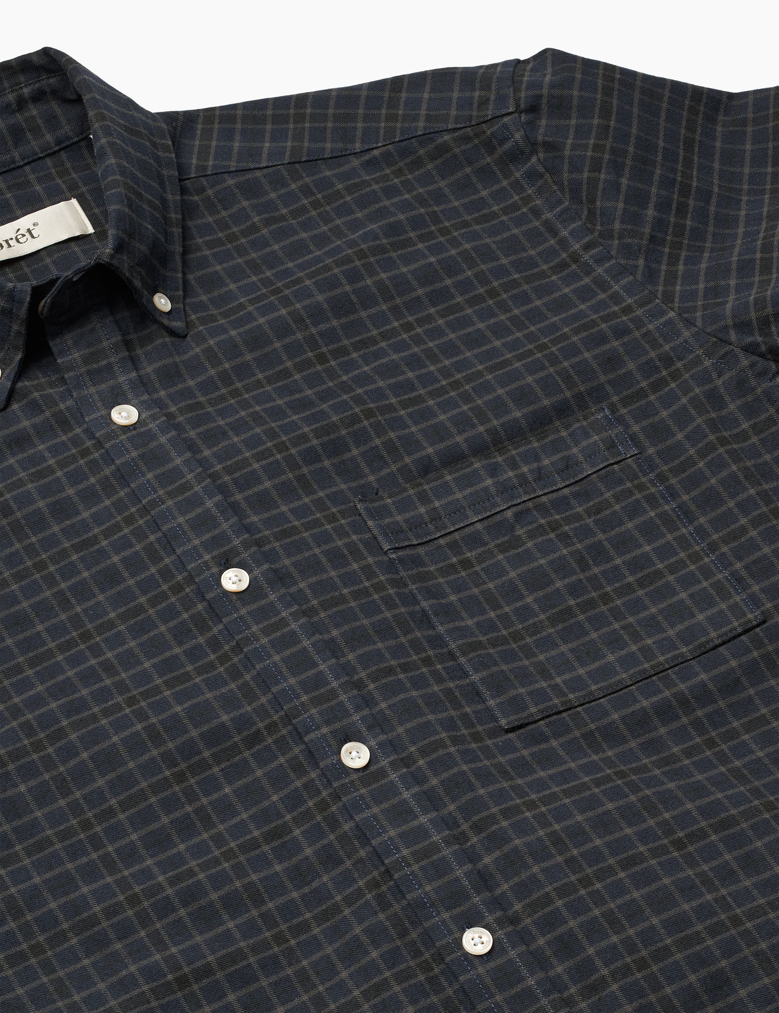 CREEK HEAVY FLANNEL CHECK SHIRT - NAVY