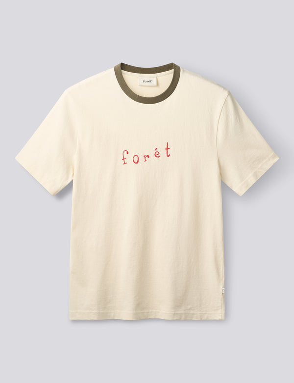 CREST T-SHIRT - CLOUD/RED/WOOD
