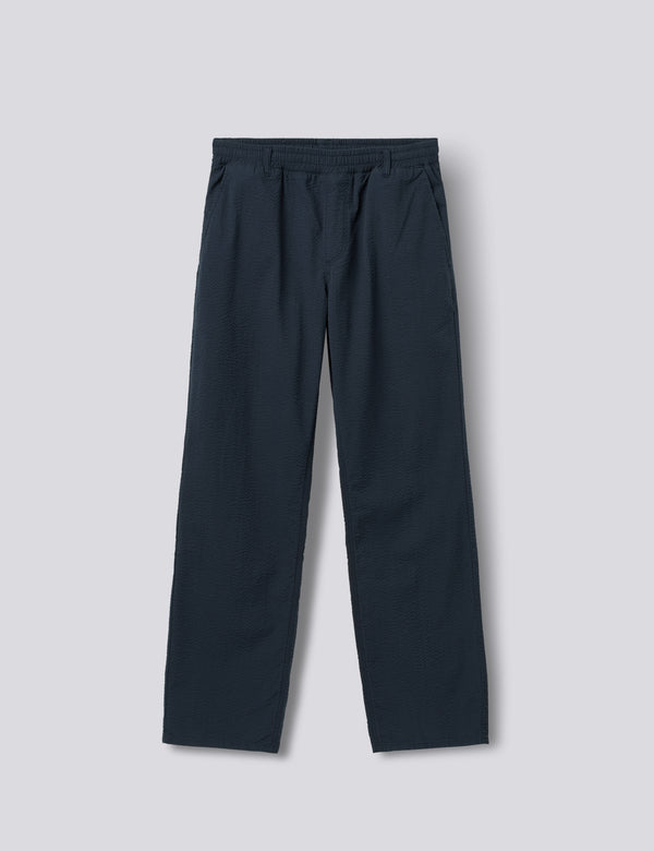 CALM SEERSUCKER PANTS - NAVY