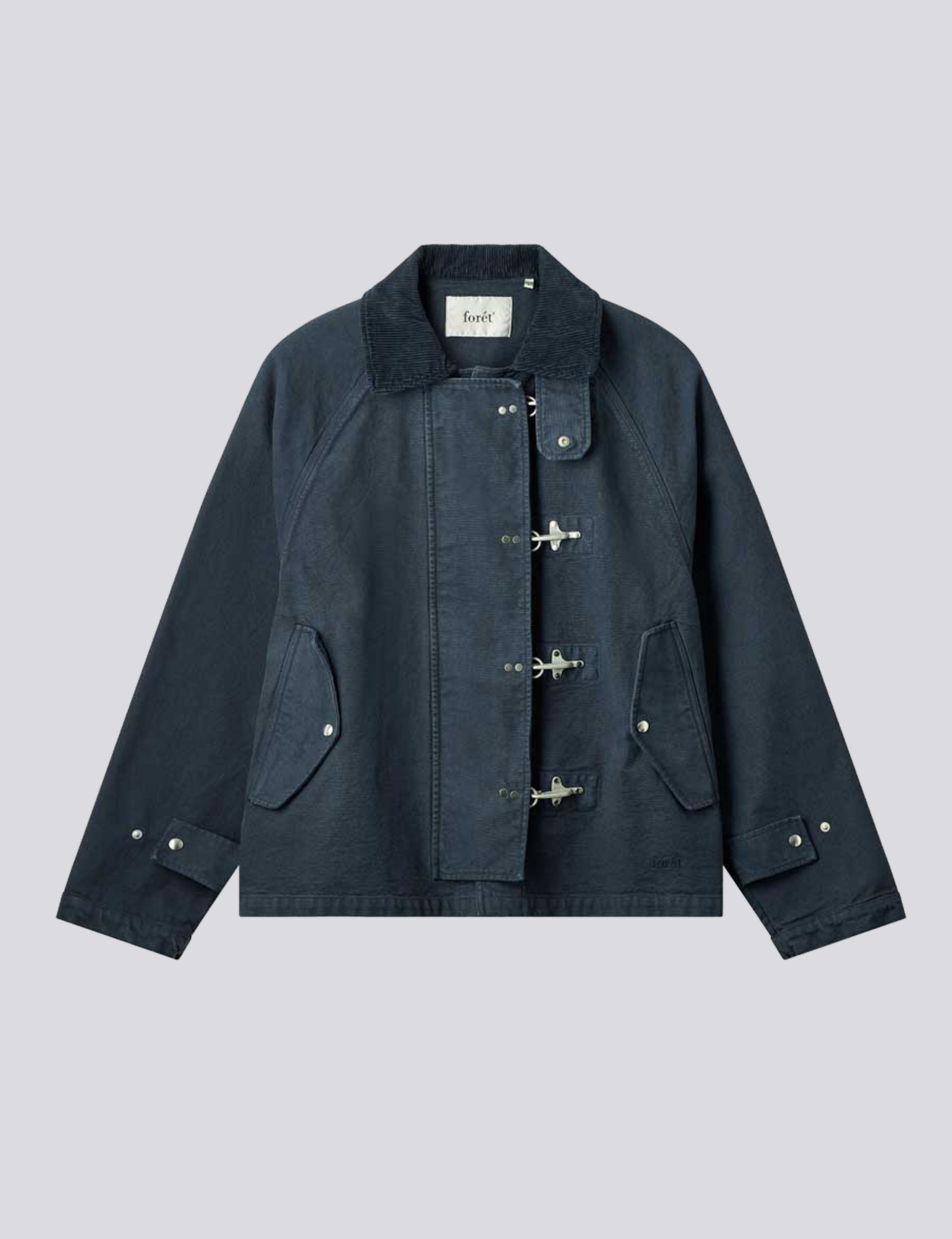 CINDER CLASP CANVAS JACKET - NAVY – foret
