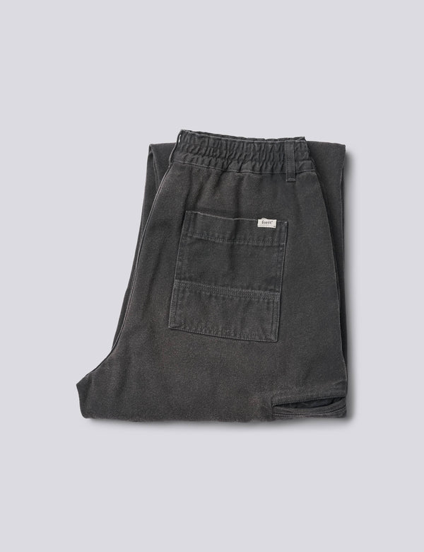 CLAY WASHED CANVAS PANTS - FADED BLACK