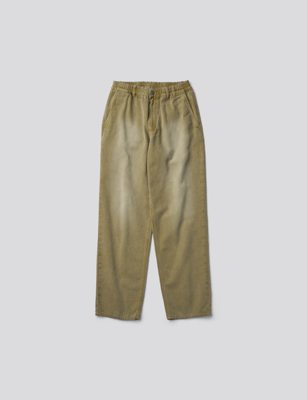 CLAY WASHED CANVAS PANTS - FATIGUE GREEN