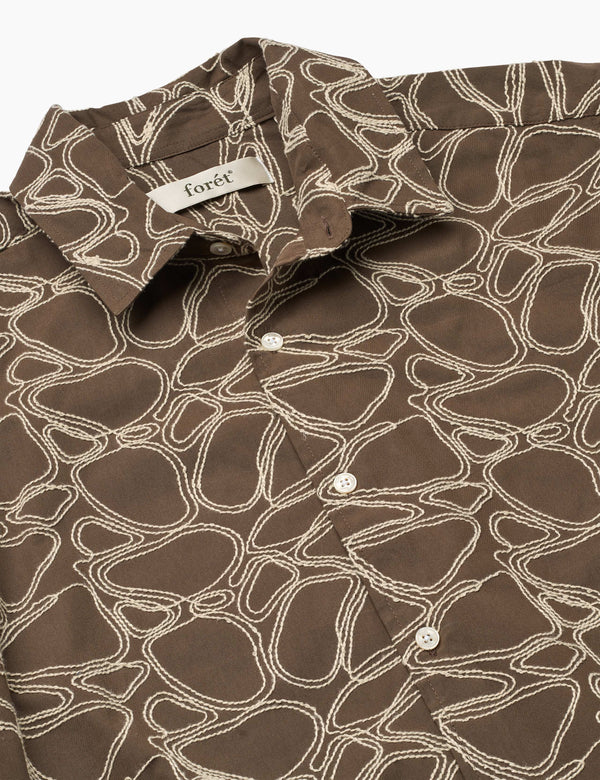 DAWN EMBROIDERED SHIRT - EARTH/CLOUD