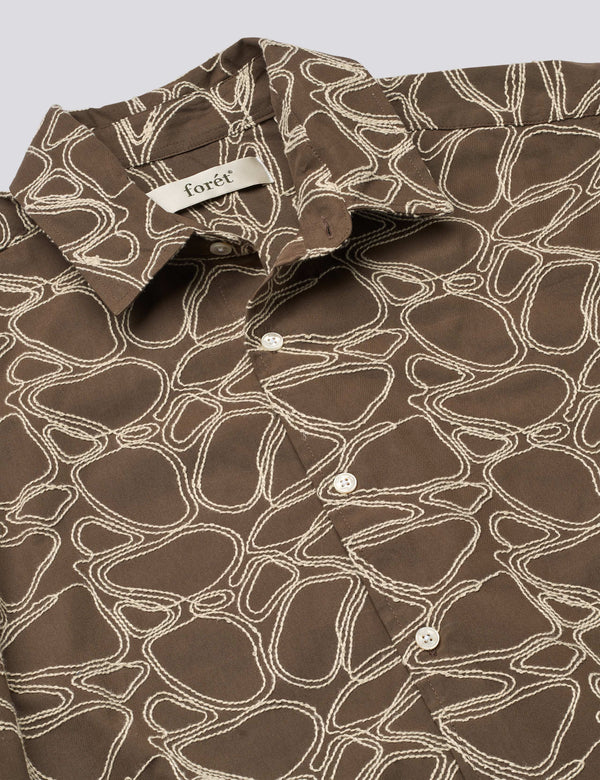 DAWN EMBROIDERED SHIRT - EARTH/CLOUD