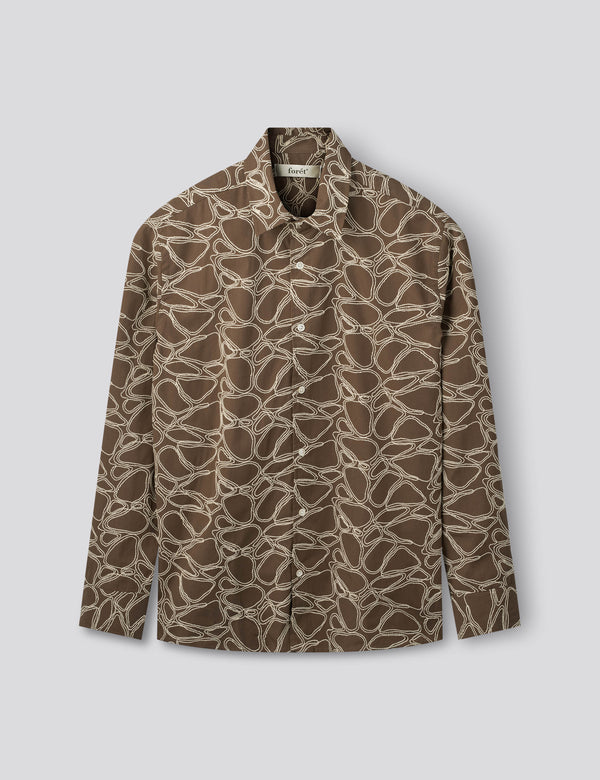 DAWN EMBROIDERED SHIRT - EARTH/CLOUD