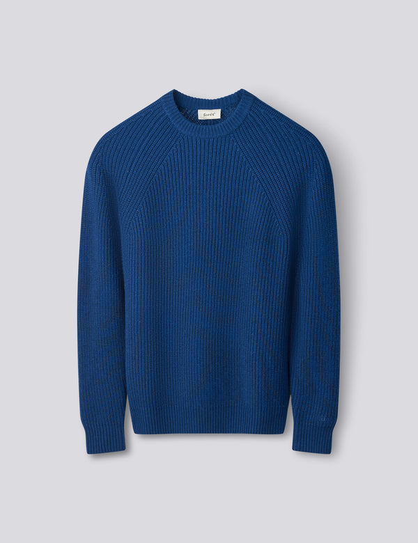 DELTA WOOL RIB KNIT - BLUE