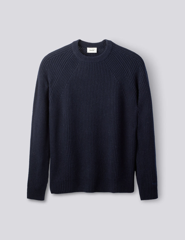 DELTA WOOL RIB KNIT - NAVY