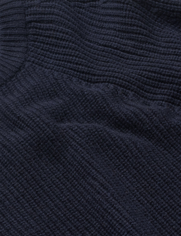 DELTA WOOL RIB KNIT - NAVY