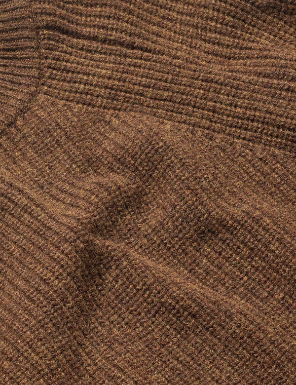 DELTA WOOL RIB KNIT - WOOD MELANGE