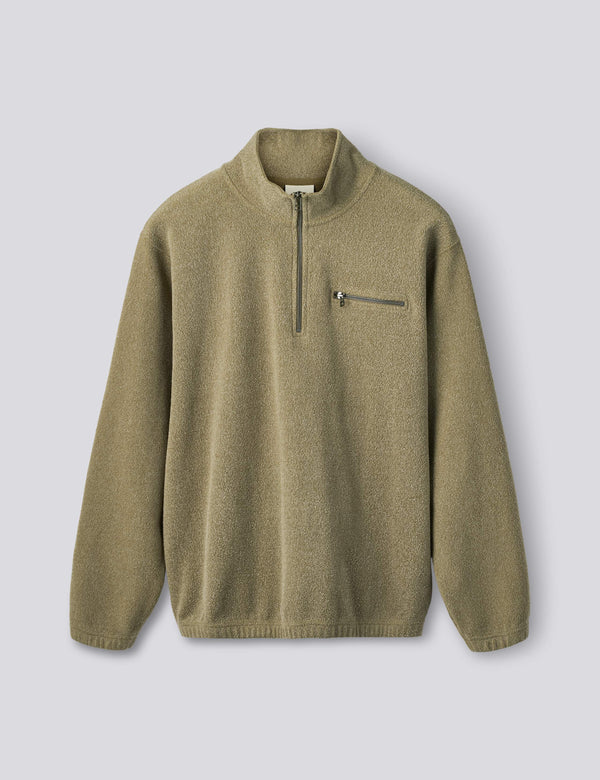 ELM HALF ZIP SWEAT - ARMY