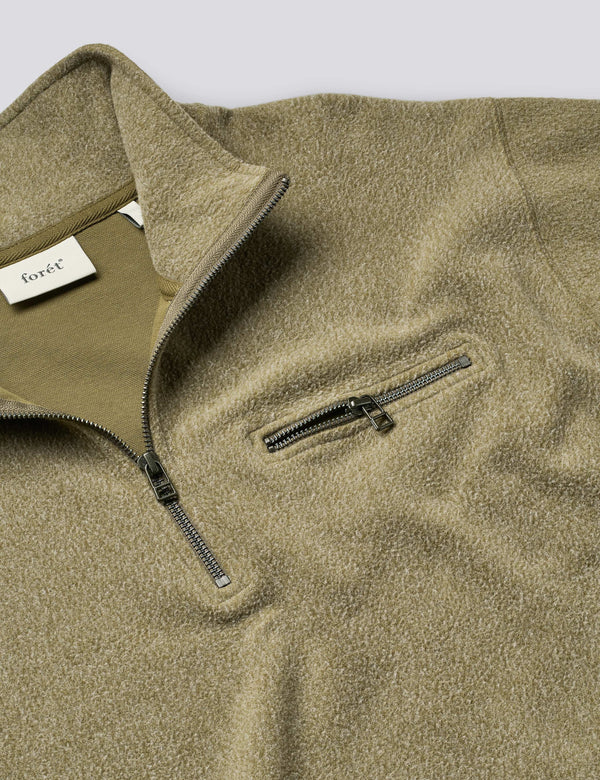 ELM HALF ZIP SWEAT - ARMY