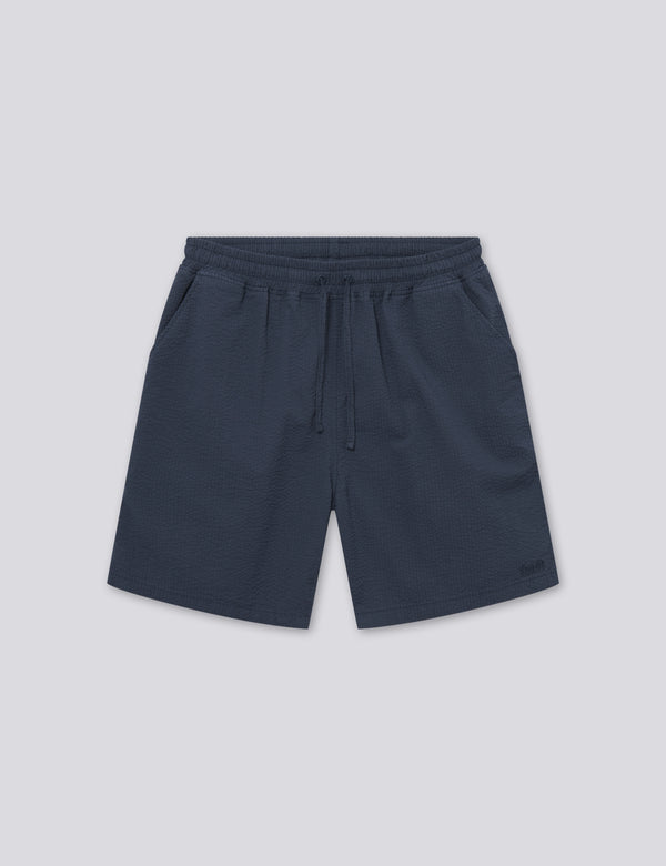 HUSH SEERSUCKER SHORTS - NAVY