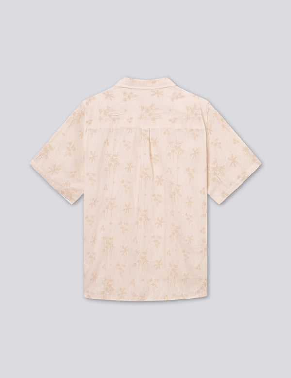 PEER FLOWER JACQUARD SS SHIRT - CLOUD