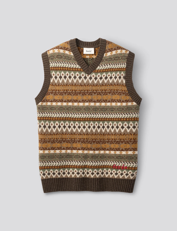 FAIRISLE LAMBSWOOL VEST - THYME