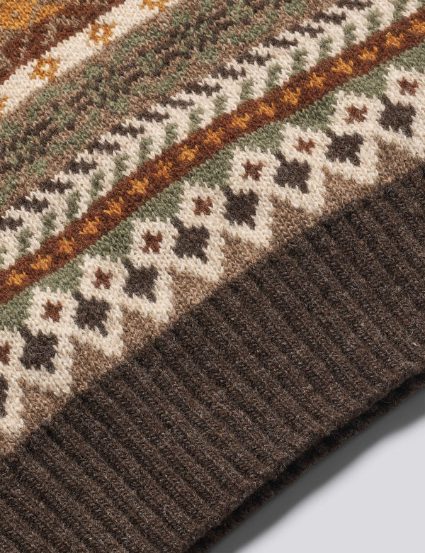 FAIRISLE LAMBSWOOL VEST - THYME