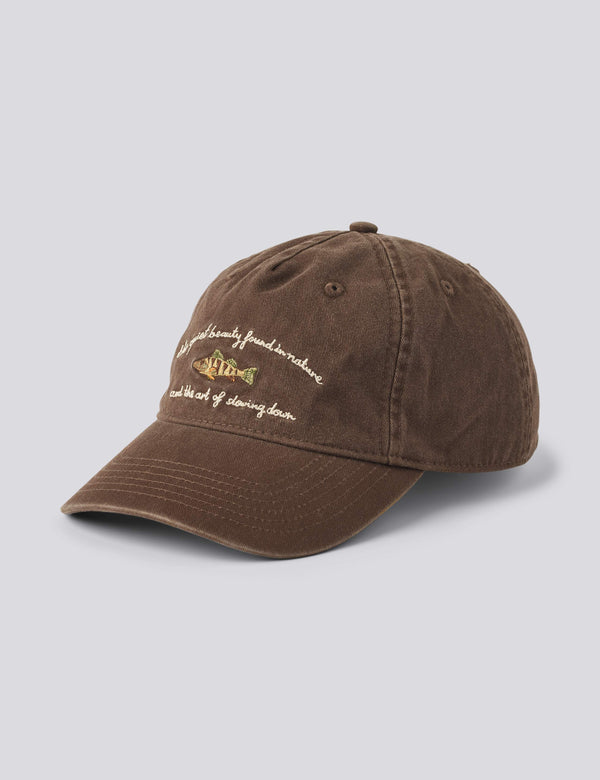FISH WASHED CAP - DARK BROWN