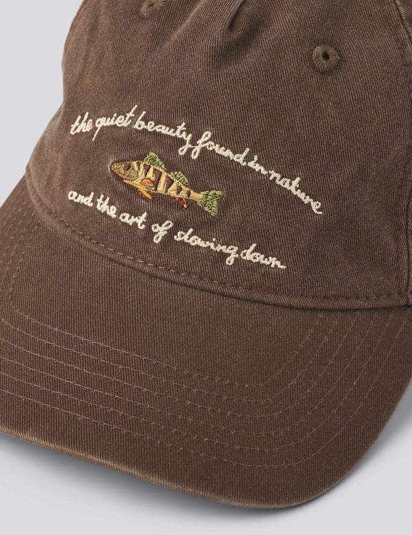 FISH WASHED CAP - DARK BROWN