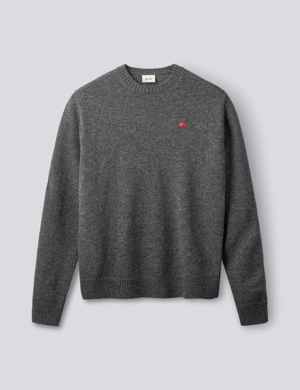 FLAG LAMBSWOOL KNIT - GREY MELANGE
