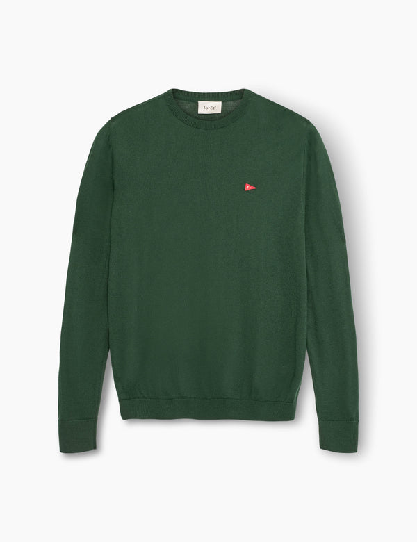 FLAG MERINO KNIT - DARK GREEN