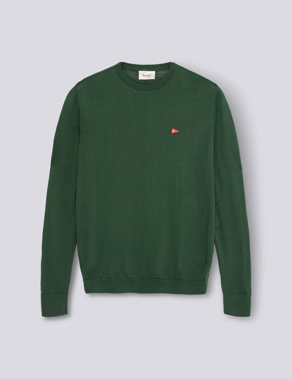 FLAG MERINO KNIT - DARK GREEN