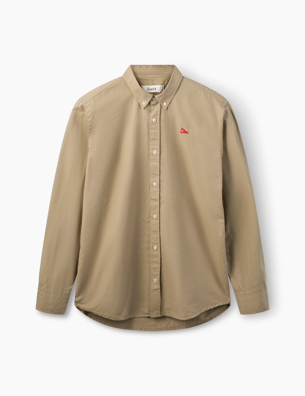 FLAG REGULAR FIT OXFORD SHIRT - KHAKI