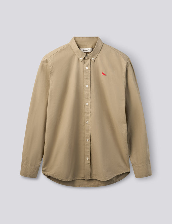 FLAG REGULAR FIT OXFORD SHIRT - KHAKI