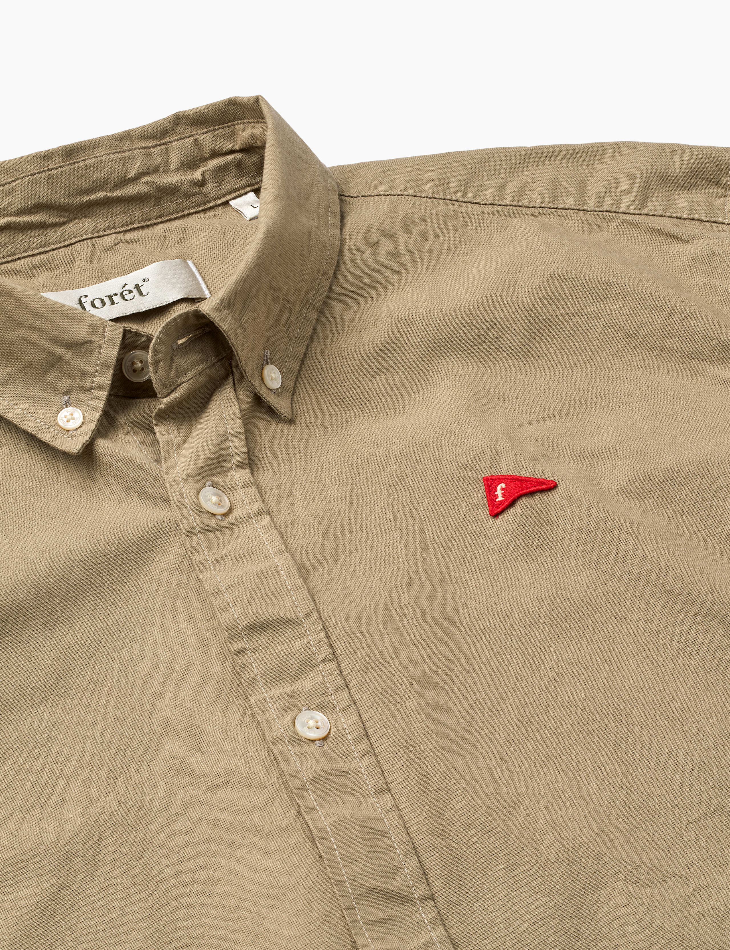 FLAG REGULAR FIT OXFORD SHIRT - KHAKI