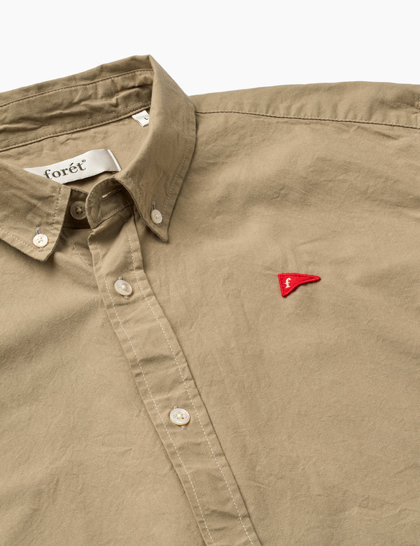 FLAG REGULAR FIT OXFORD SHIRT - KHAKI