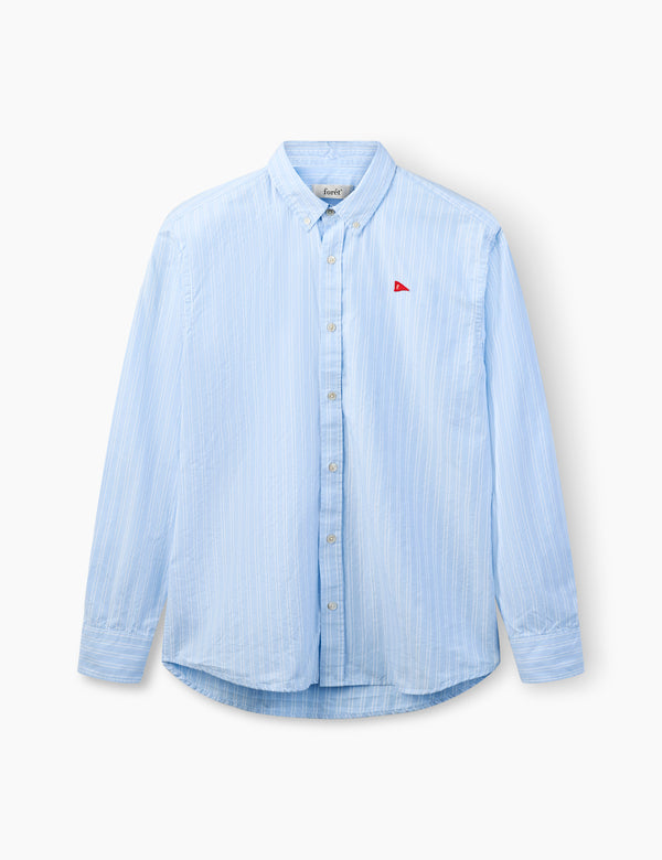 FLAG REGULAR FIT OXFORD SHIRT - LIGHT BLUE STRIPE