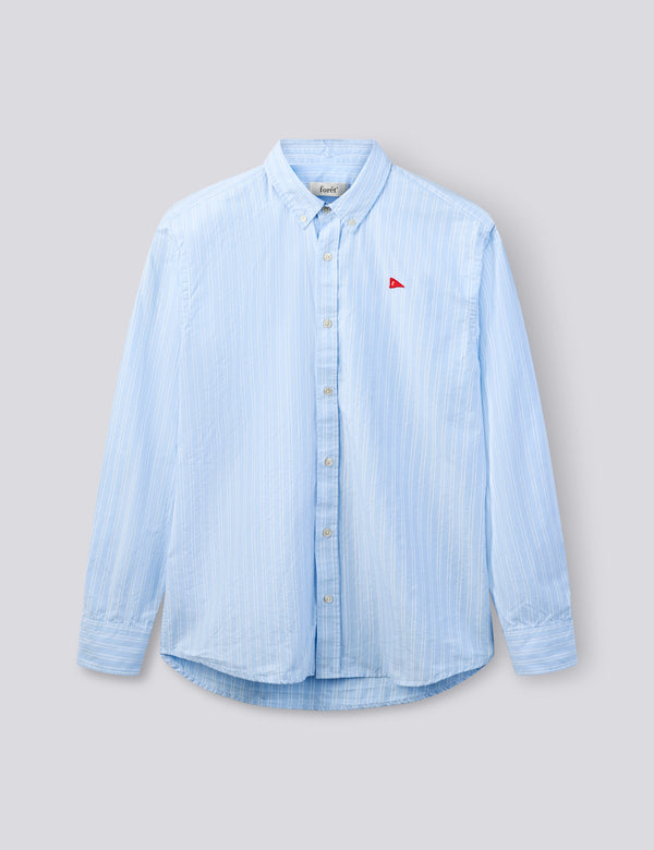 FLAG REGULAR FIT OXFORD SHIRT - LIGHT BLUE STRIPE
