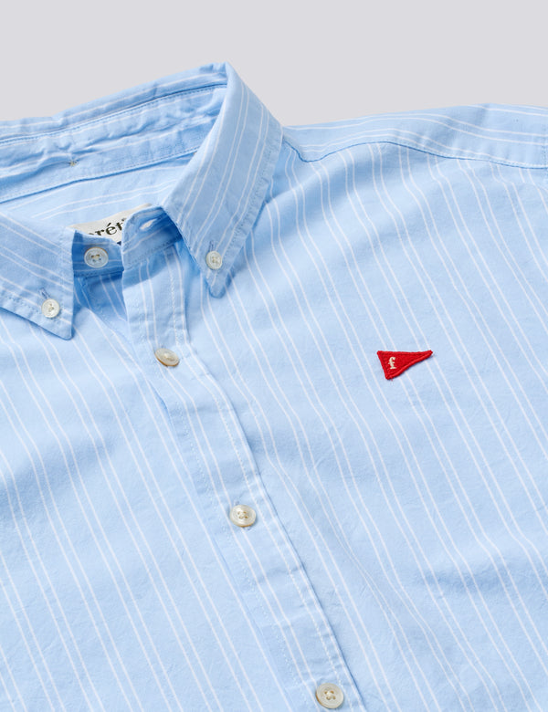 FLAG REGULAR FIT OXFORD SHIRT - LIGHT BLUE STRIPE