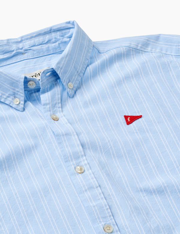 FLAG REGULAR FIT OXFORD SHIRT - LIGHT BLUE STRIPE