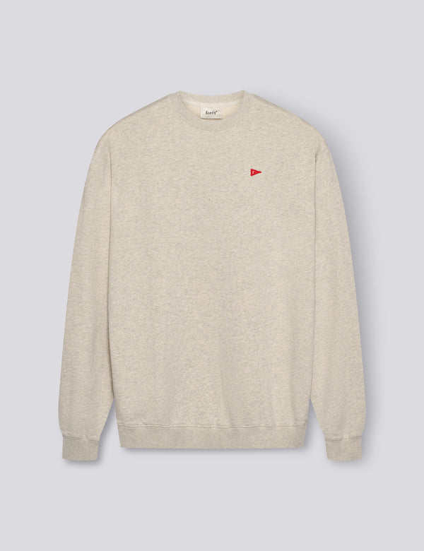 FLAG SWEATSHIRT - SNOW MELANGE