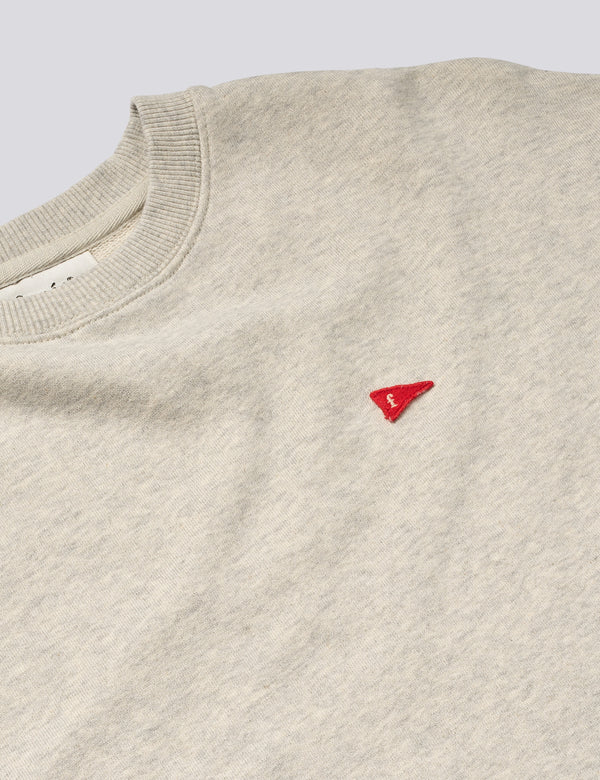 FLAG SWEATSHIRT - SNOW MELANGE