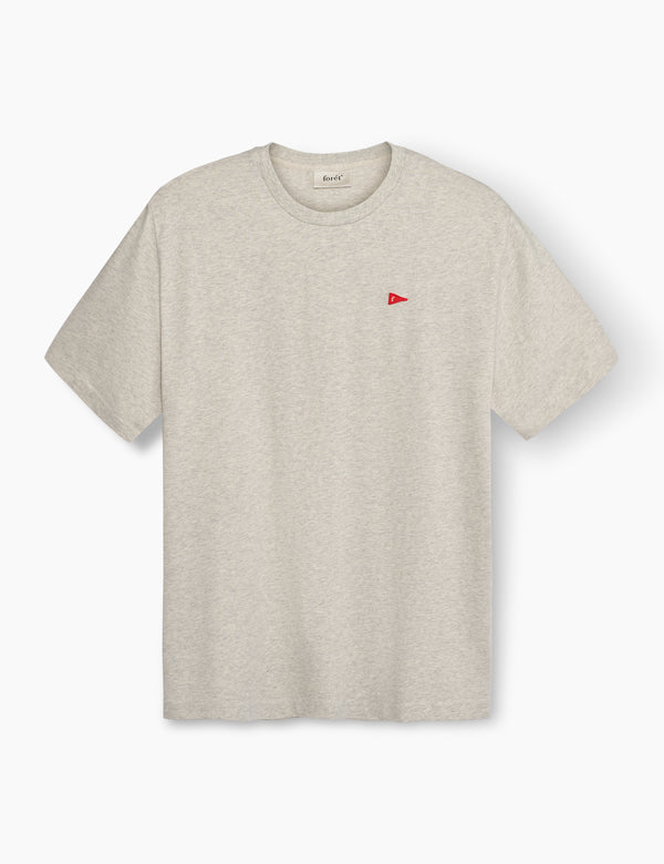 FLAG T-SHIRT - SNOW MELANGE