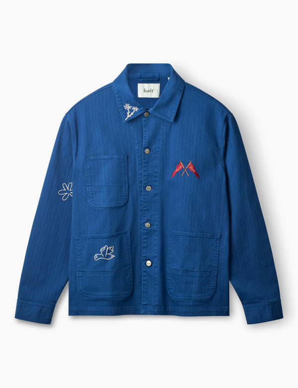 FORAGER EMBROIDERED OVERSHIRT - HERITAGE BLUE