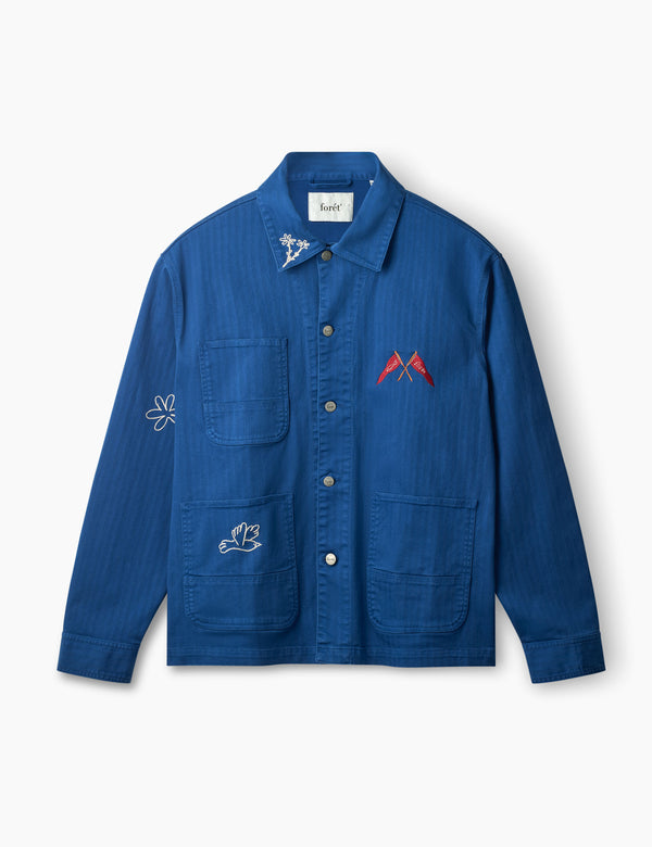 FORAGER EMBROIDERED OVERSHIRT - HERITAGE BLUE