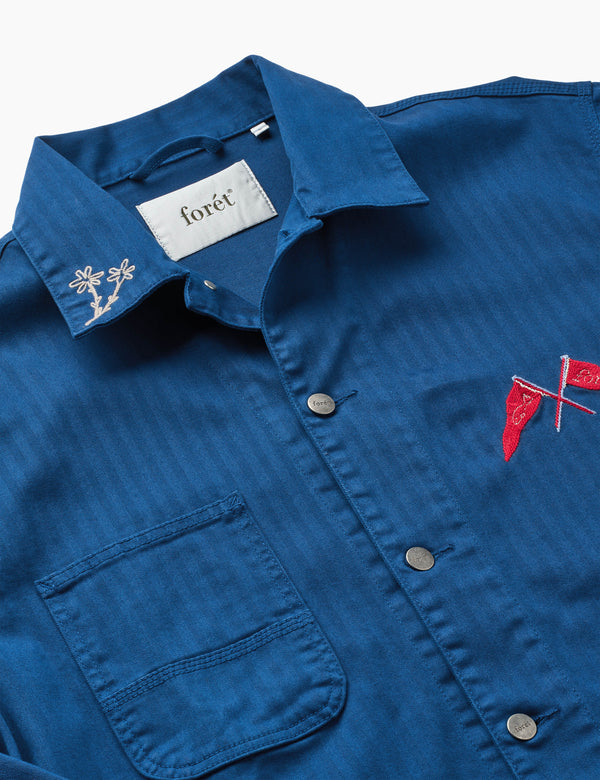 FORAGER EMBROIDERED OVERSHIRT - HERITAGE BLUE