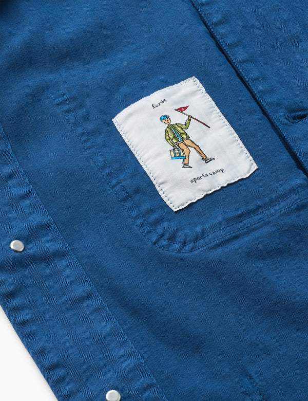 FORAGER EMBROIDERED OVERSHIRT - HERITAGE BLUE