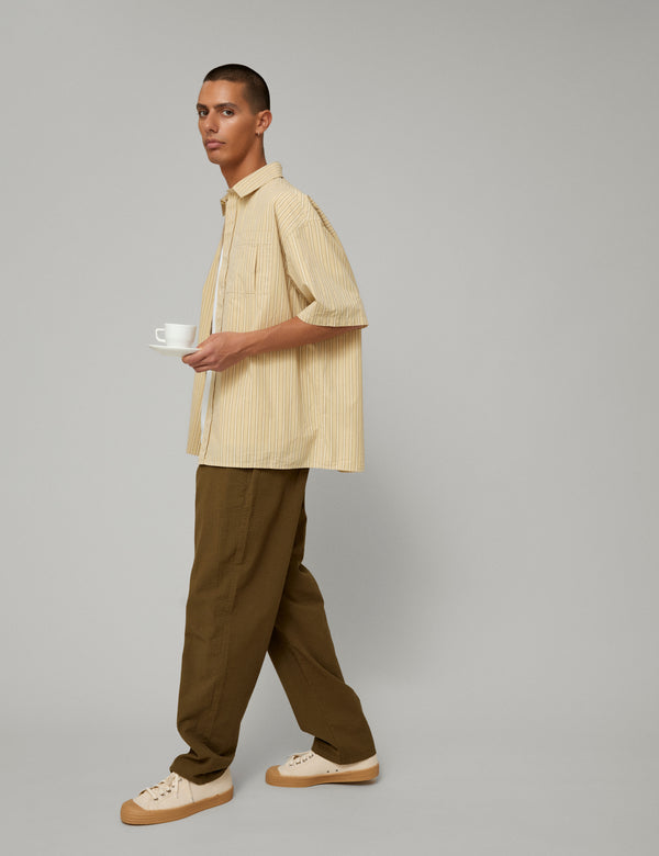 CALM SEERSUCKER PANTS - ARMY/ARMY
