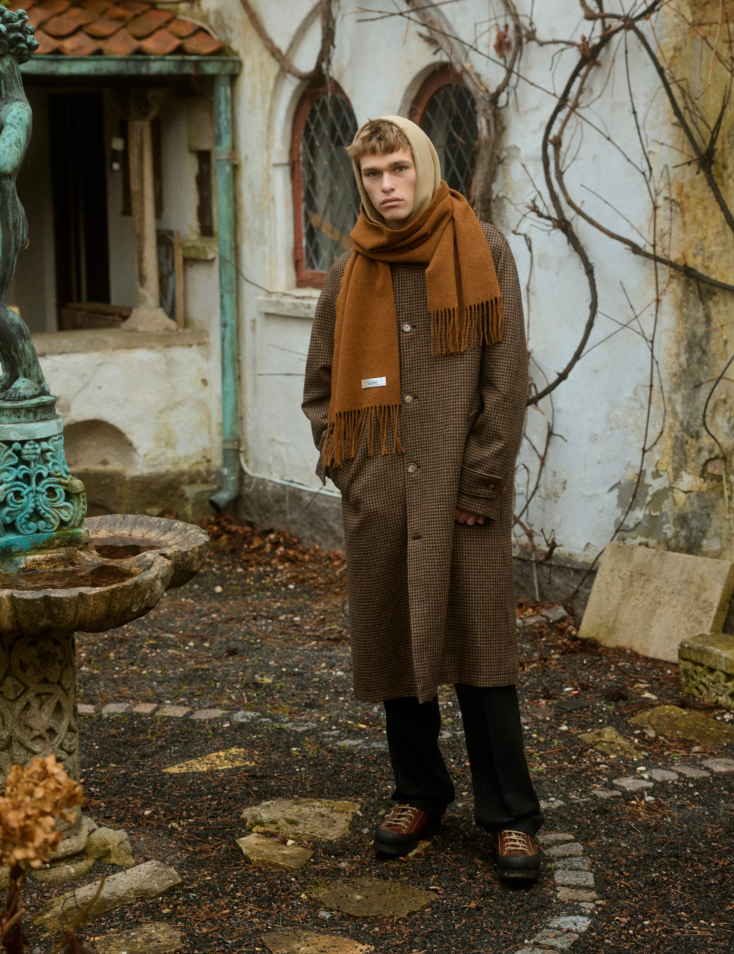 WOOL SCARF - BURNT KHAKI