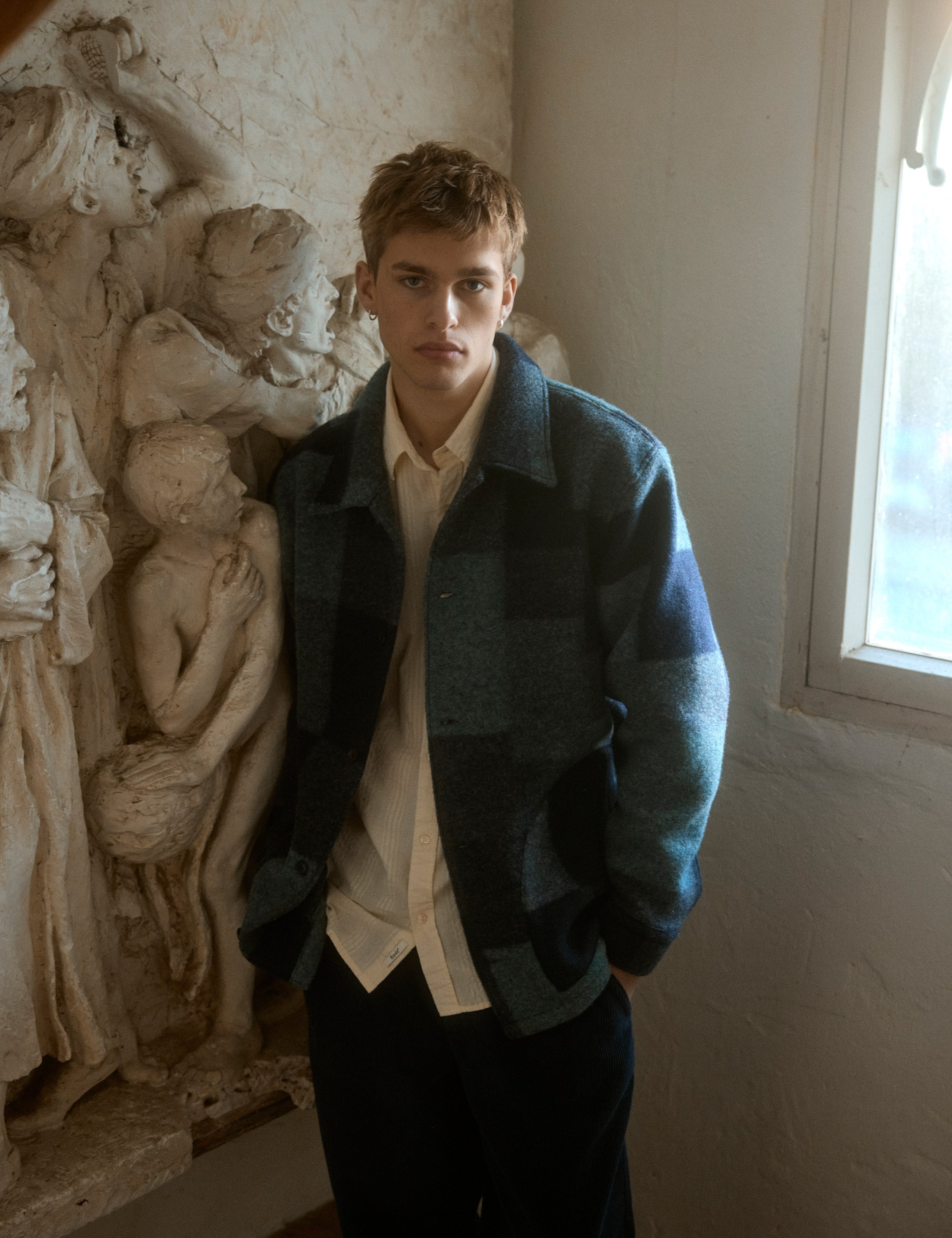 CAVE WOOL JACKET - BLUE MIX