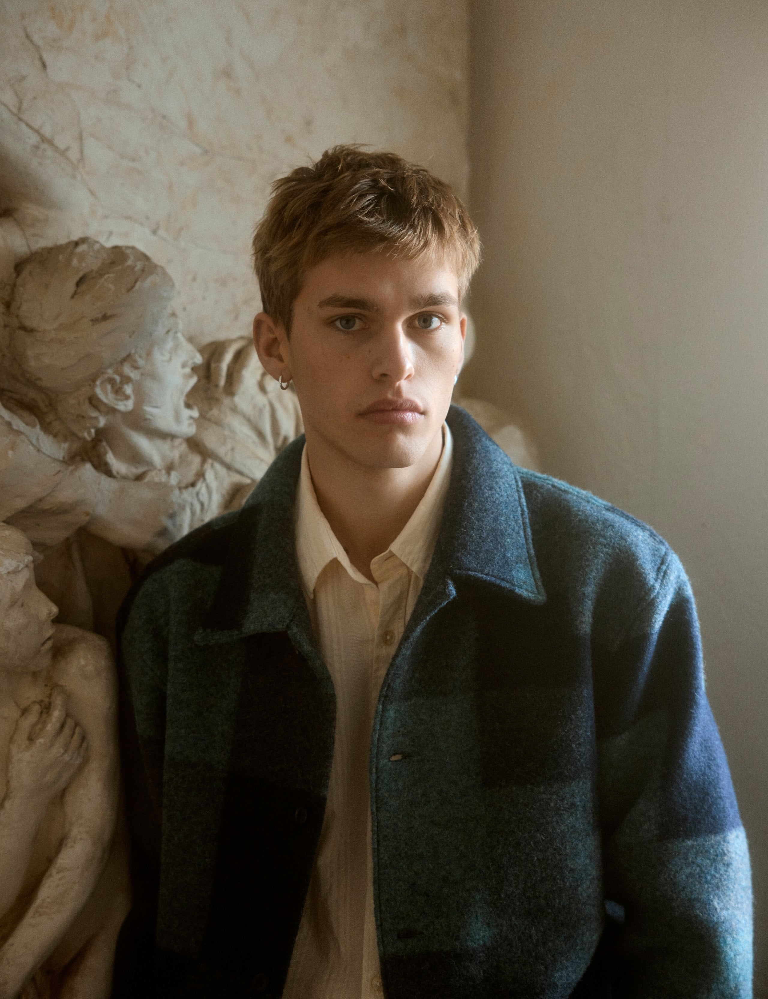 CAVE WOOL JACKET - BLUE MIX