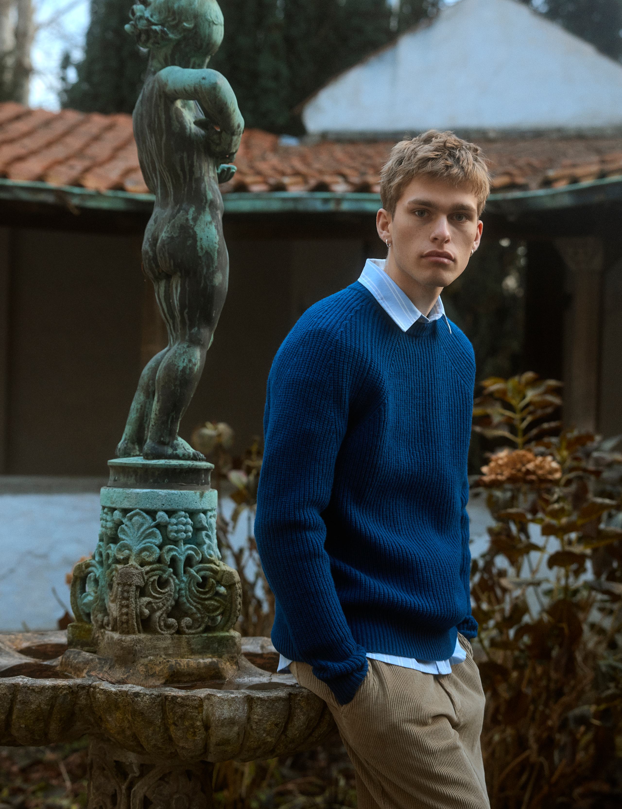 DELTA WOOL RIB KNIT - BLUE