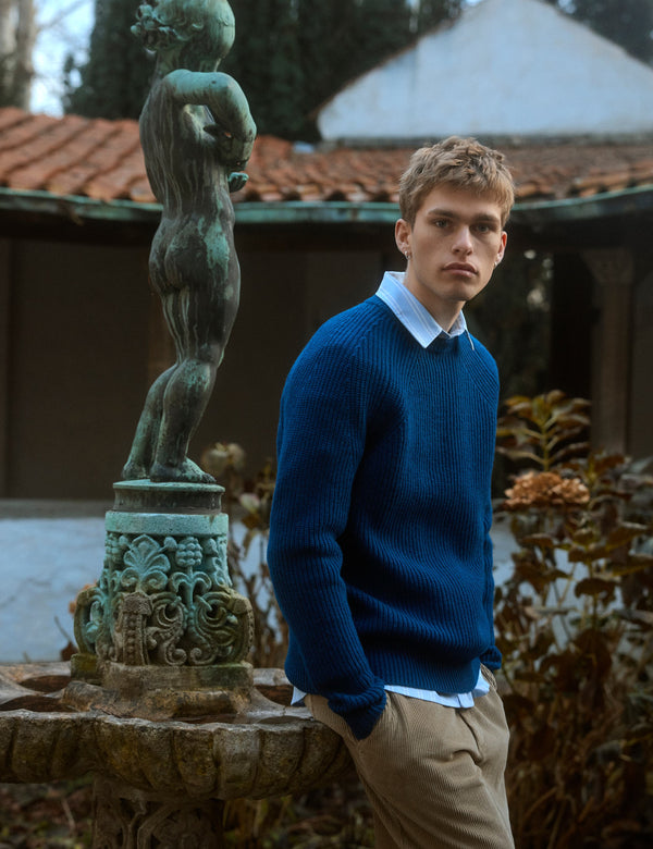 DELTA WOOL RIB KNIT - BLUE
