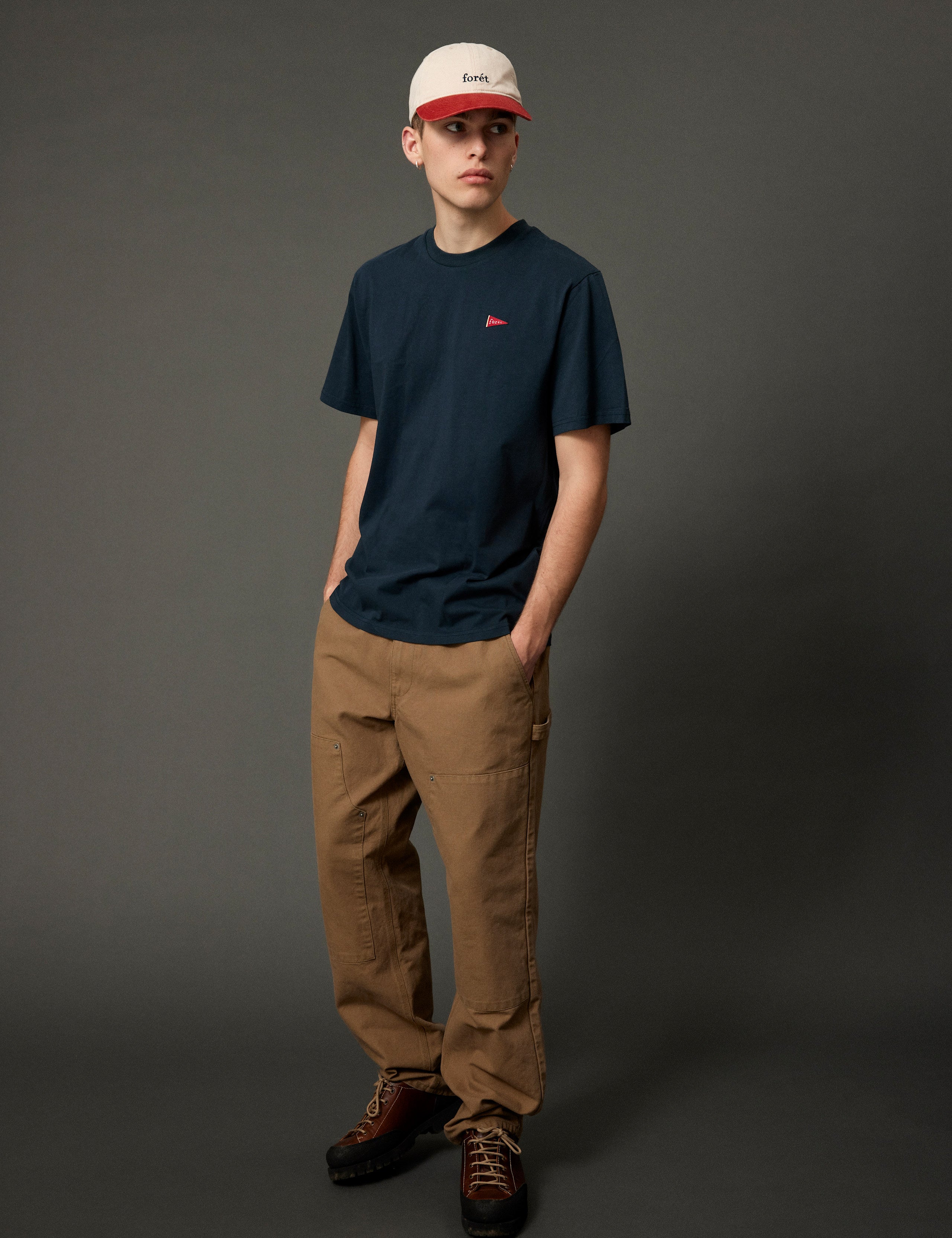 HAWK WASHED 2-TONE CAP - CLOUD/RED