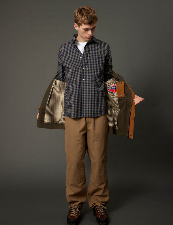 MAPLE POPLIN SHIRT - NAVY/RED