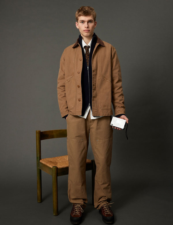 CLAY DOUBLE KNEE PANTS - BURNT KHAKI