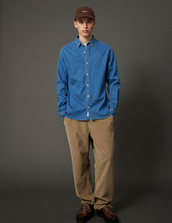 LIFE CHAMBRAY SHIRT - MID BLUE