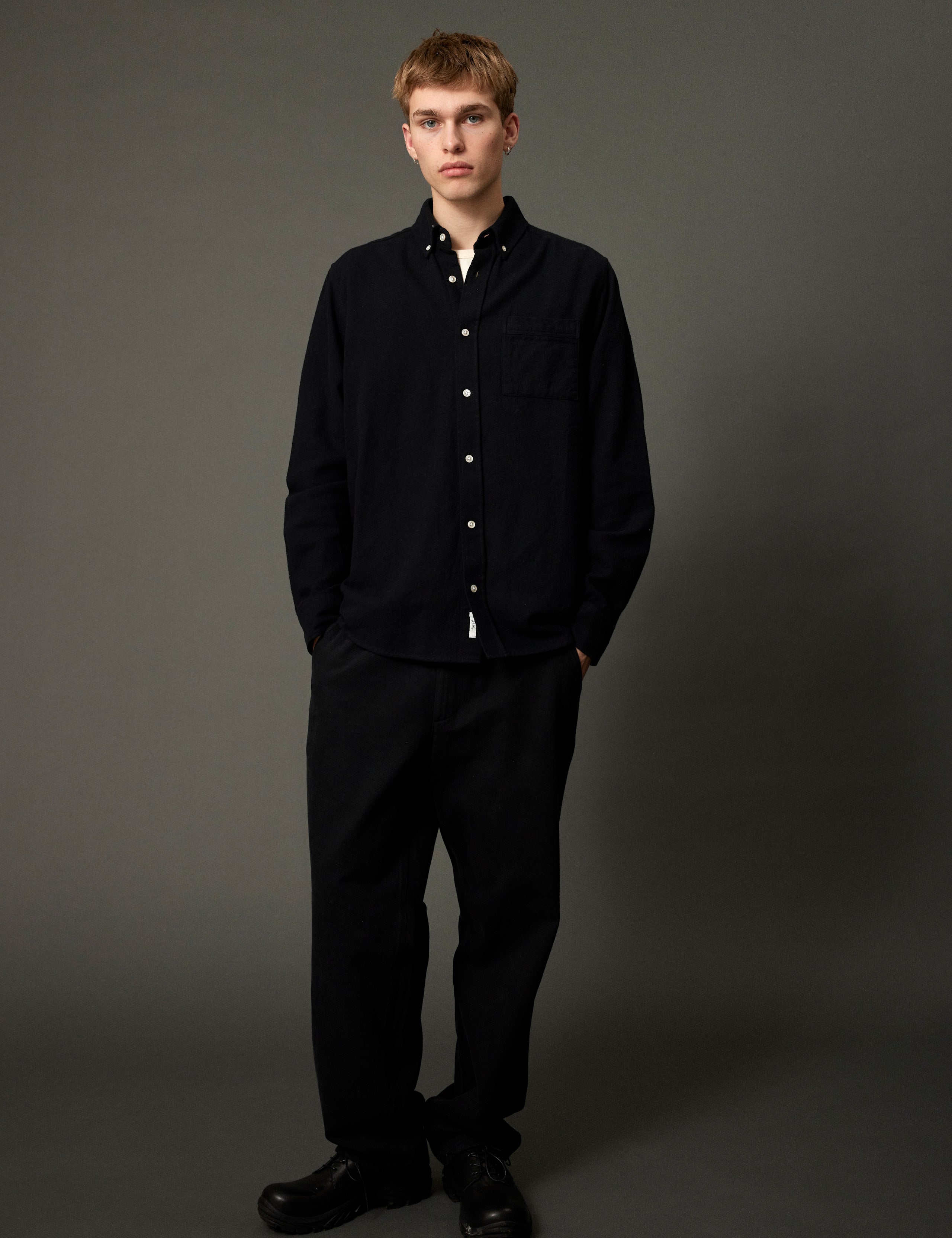 CREEK FLANNEL SHIRT - BLACK